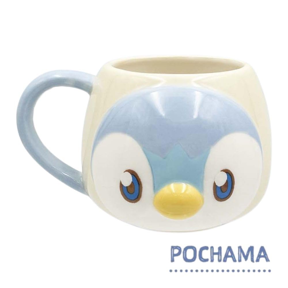 Marimo Craft Face W115 x H80 x PokéPeace Mug, Piplup, D85mm, PKP-195