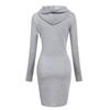 Herbst und Winter Neue Heißer Verkauf Europäischen und Amerikanischen frauen Einfarbig Mit Kapuze Lange ärmeln Kleid