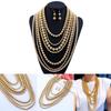 Exaggerated Gold Beaded Necklace With Multi Layers For Women Fashion Accessory