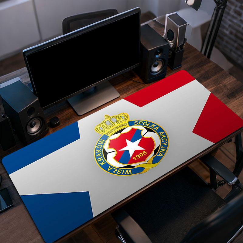 Wisla Krakow logo Mouse Pad, Large Gaming Desk Mat, Non-slip XXL Mousepad for Laptop & Tablet, Mini PC Playmat with Stitched Edges