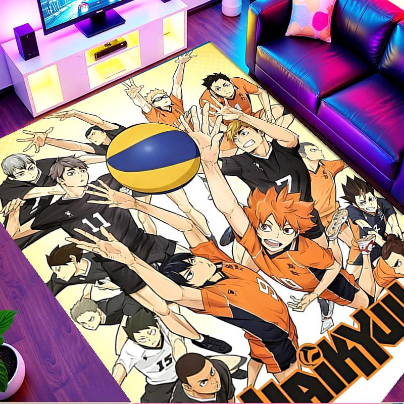 Haikyu Print Rug, Washable Floor Carpet, For Entryway Dorm Laundry Room Office Study, Home Decor Birthday Christmas Gift
