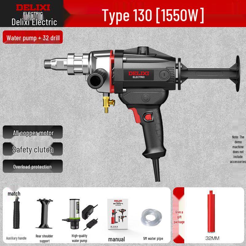 DELIXI Handheld High-Power Core Drill for Air Conditioner and Range Hood Wall Openings, Lightweight Modified Drill.