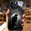 Night Raven Bright Moon Pattern Tempered Glass Phone Case For iPhone 17 16 15 14 13 12 11 Pro Max 17 Air 7 8 Plus XR XS X Cover