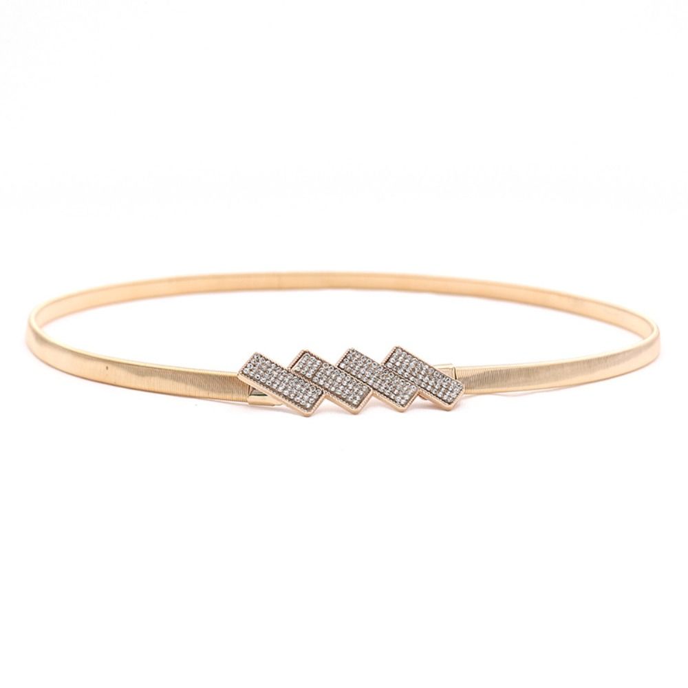 

Эластичный повседневный тонкий пояс с металлической резинкой, женский платьице, пояс со стразами A