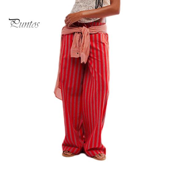 

Женские повседневные брюки со средней посадкой и карманами на шнурке, длинные брюки с принтом в вертикальную полоску, прямые широкие брюки, уличная одежда S красный