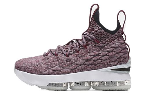 Nike Lebron 15  Wine Red  Slip Resistant Cushioning Slip Resistant Cushioning Mid top Children s Basketball Shoes 922811-201 36