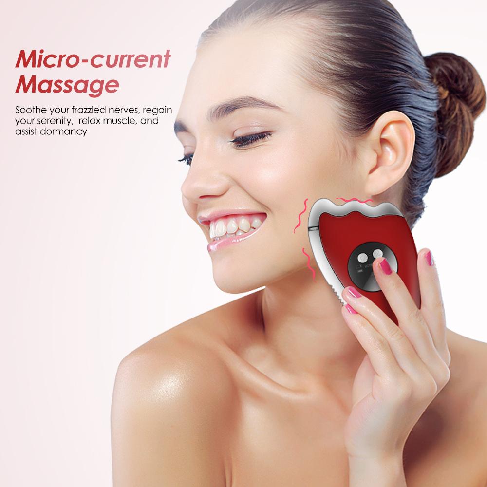 K·SKIN Elektrisches Guasha-Kratzbrett-Massagegerät, EMS, Mikrostrom-Vibrationsmassage, Heißkompresse mit konstanter Temperatur