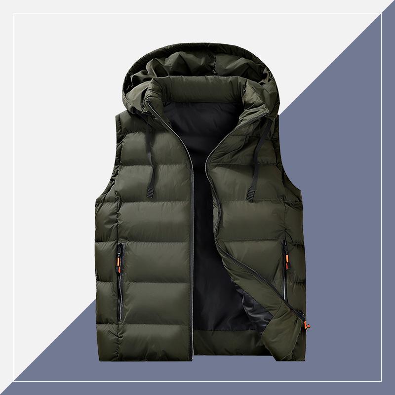 Pánské topy bez rukávů Vesty Vysoká kvalita Podzim Zima Móda Pánská s kapucí Teplá Stojáček Ležérní Nadměrná velikost Pánská bavlněná vesta