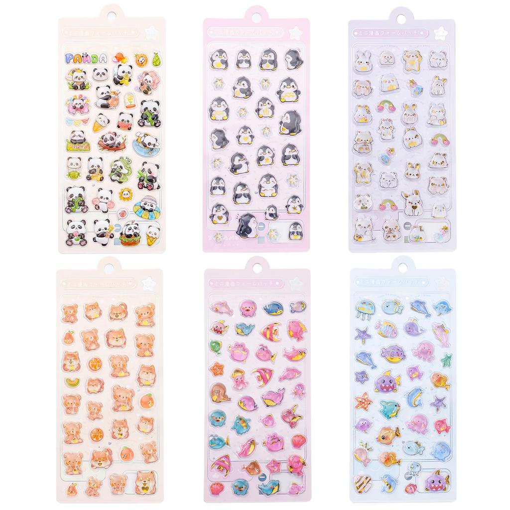 Sitengle Cute Puffy Set of 3D Reward Decorative Stickers for Cell Phone Craft Gifts Stickers, 6, Stickers, DIY, Planners, Decorations, Stick-on