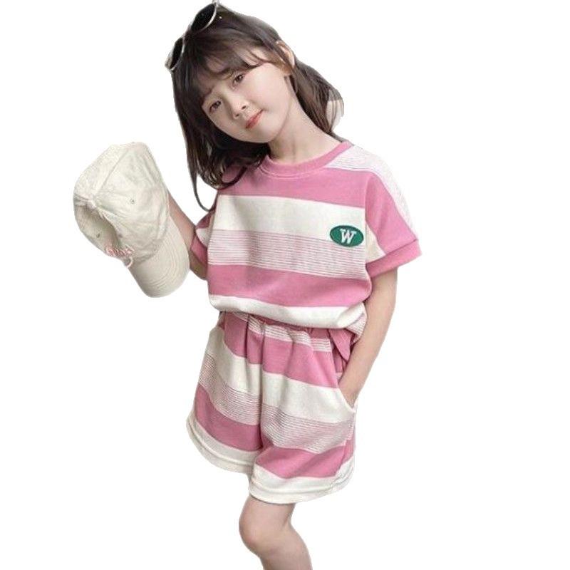 Cute Girls Summer Fashion Short Sleeve Two Piece Set Stylish Baby Casual Outfit