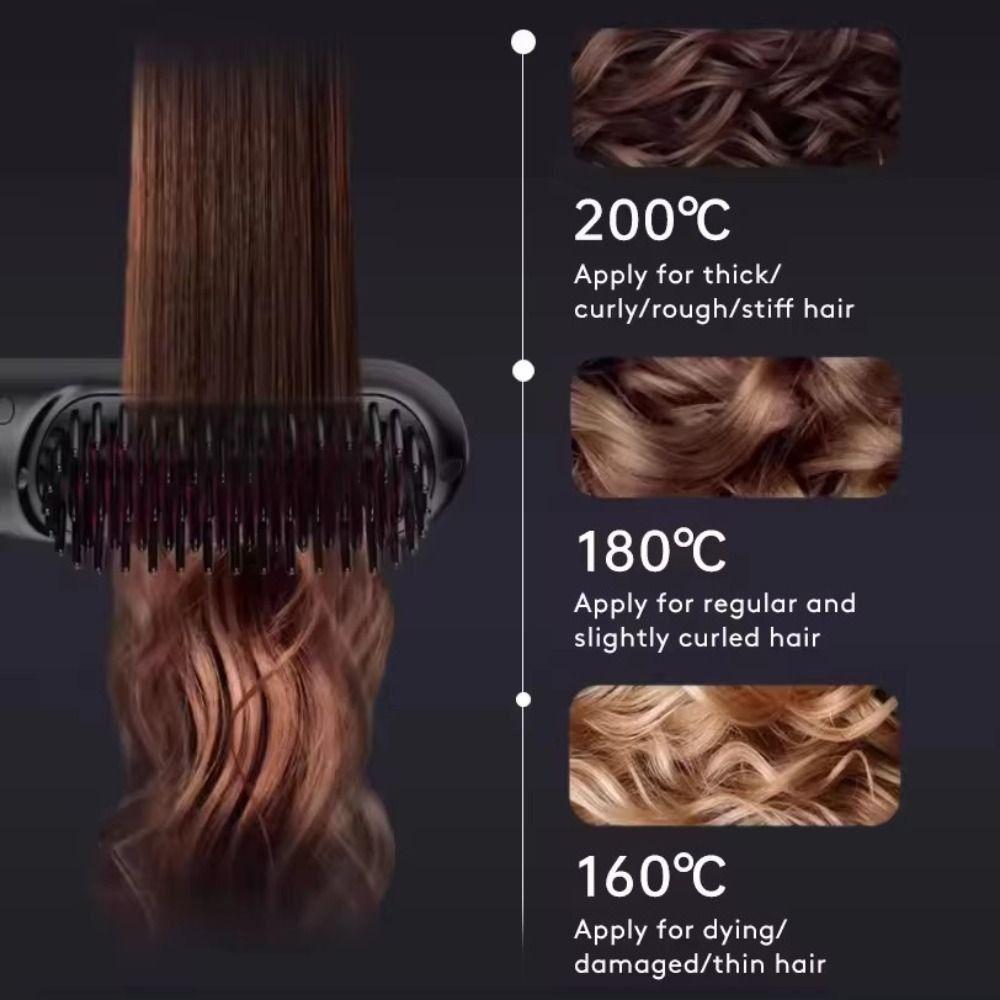 Cordless Hair Straightener Comb Anti-Scald Electric Heated Hair Comb  Hair Styling Tool