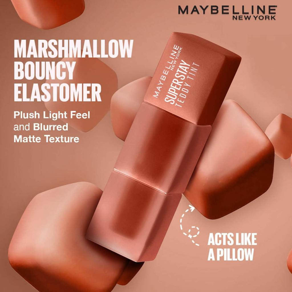 Maybelline New York Superstay Teddy Tint Lip And Cheek Color Mascara Tear 5ml Long Lasting Blurred Matte Transfer Proof