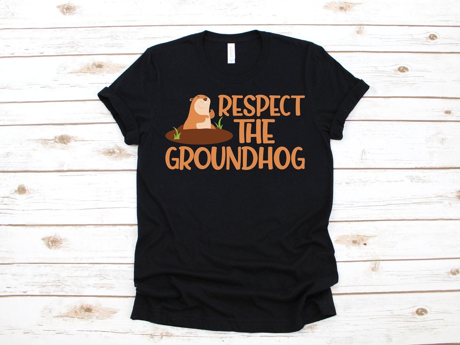 Respect The Groundhog Day Animal | Funny T-Shirt | Kids T-shirt | T-shirt |T-shirt | Apparel Gift 4XL