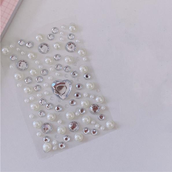 3D Stereo Strass Scrapbook Journal Sticker Glanzend Hart DIY Decor Sticker voor Meisje Koreaanse Mode Sticker Studentenbenodigdheden