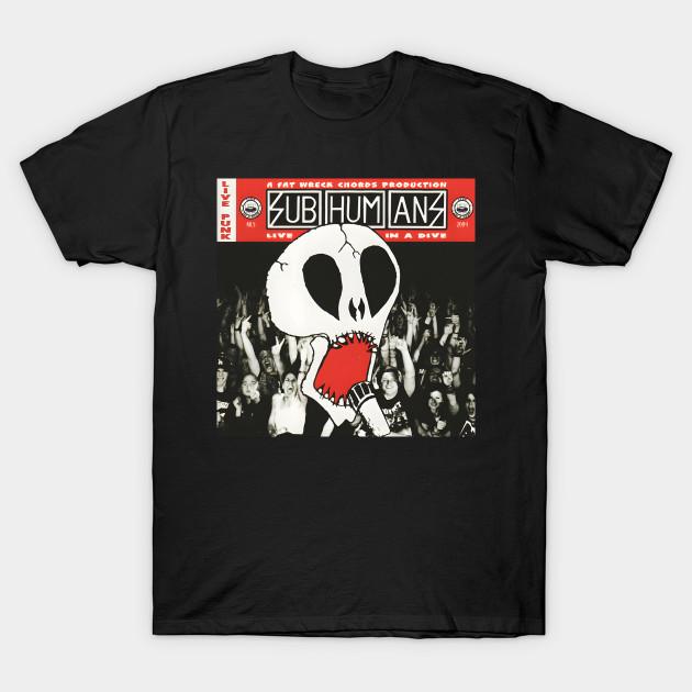 

Men Black Print T-shirt Subhumans // Live In A Dive No-Cut Transfer Paper Print Cotton Tshirt M чорний