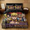 Jojos Bizarre Adventure Pattern Bedding Quilt Set Quilt Cover Pillowcase Home Birthday Gift(1 * duvet cover + 2 * pillowcase, without core)