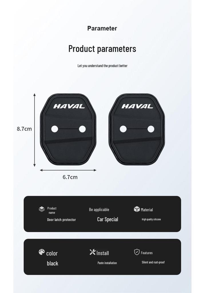 Haval H6S Car Door Lock Buffer Protective Silicone Sleeve