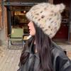 Leopard Print Bucket Hat with Bear Ears - Fashionable and Thickened for Autumn and Winter