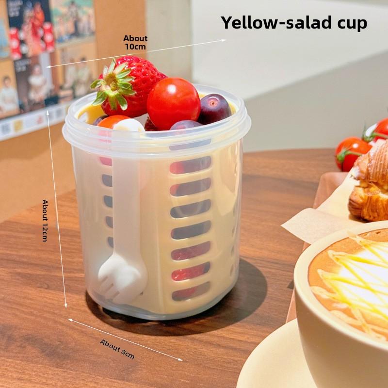Portable Salad Cup with Fork Attachment Large Capacity Leak-Proof Sealed Design