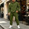 Men's Color Hoodie Set - Casual Two-Piece Track Suit for Sports and Daily Wear