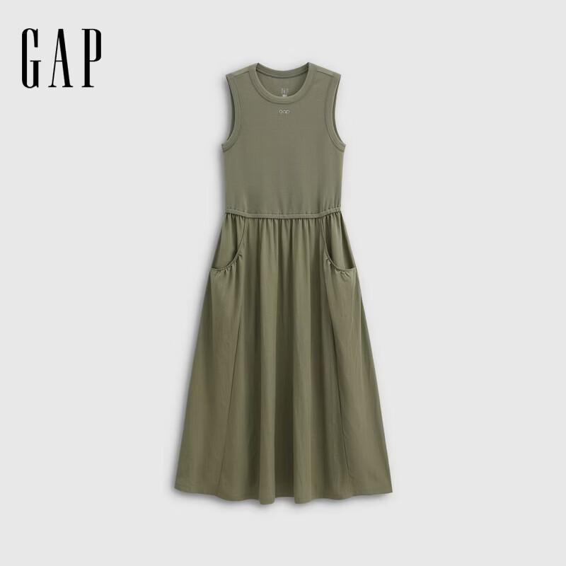 GAP Women s Logo Embroidered Sleeveless Maxi Dress XL