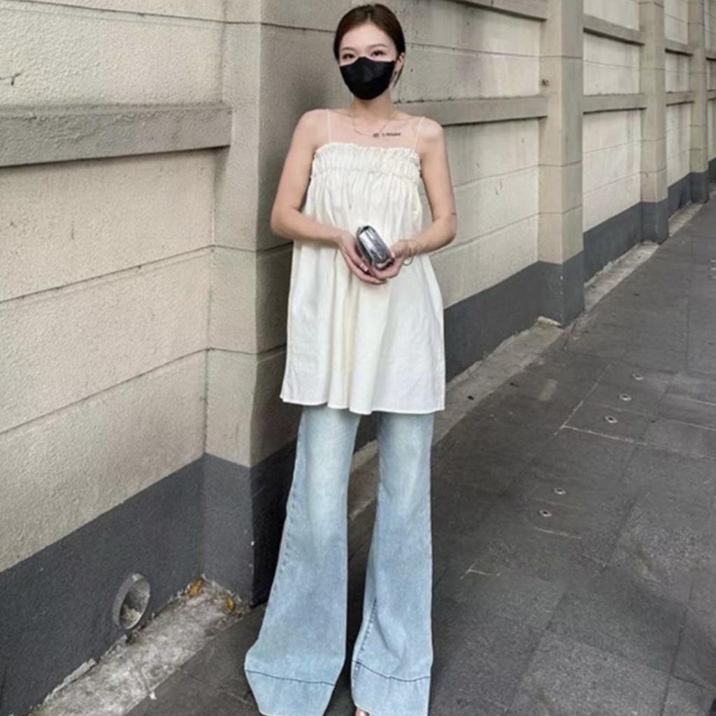 Summer new small man wear sleeveless suspender top women's clothing American black ins trendy small vest outside