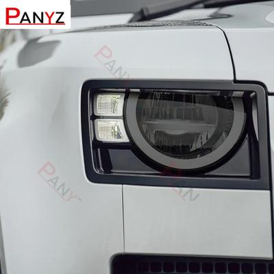 Car Headlight Tint Smoked Black Protective Film TPU Sticker For Land Rover Defender L663 110 90