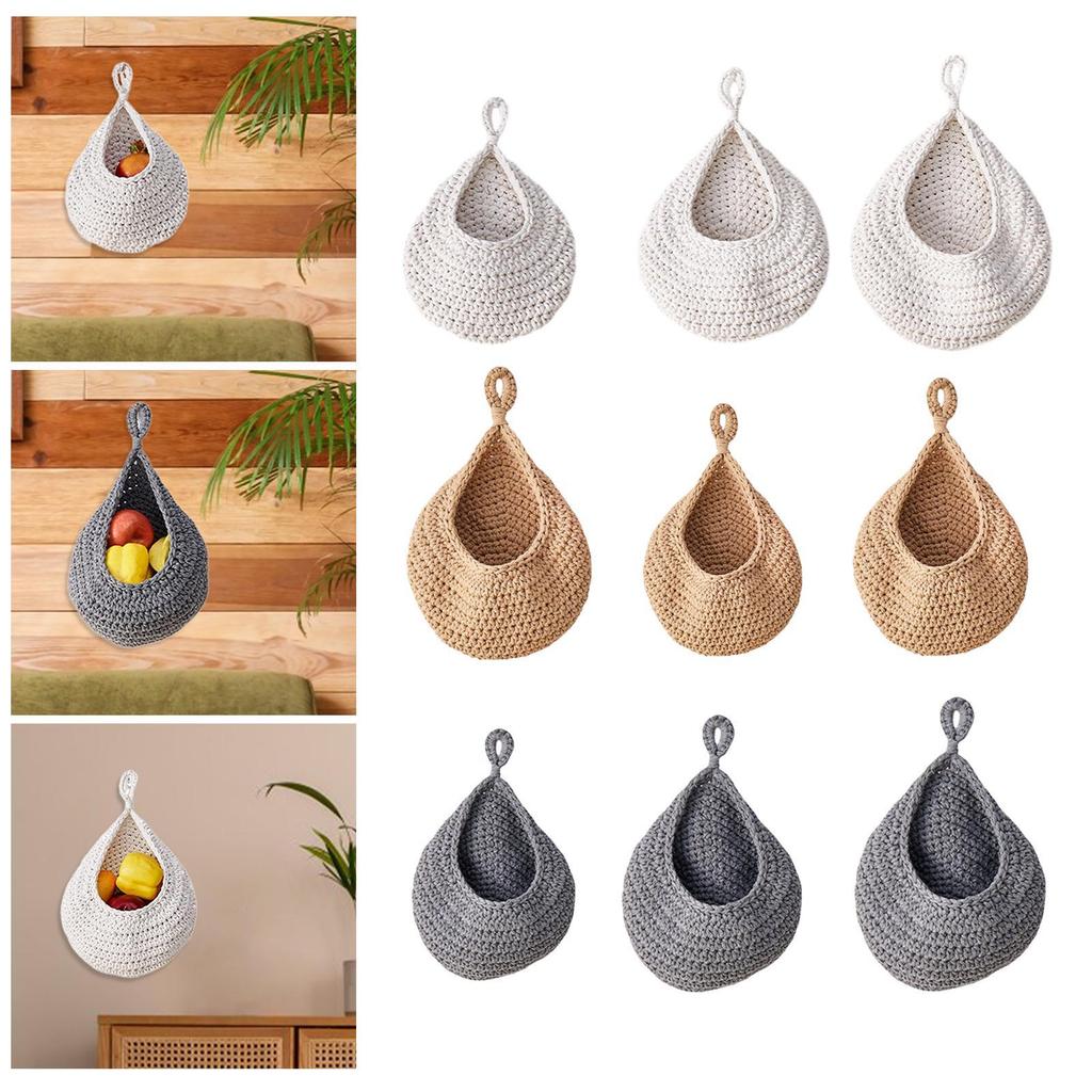 Droplet Wall Hanging Basket Fruit Basket Hanging Flower Pot Handwoven Wall