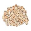 100 Pieces Alphabet Wooden Beads Loose Decoration Initial 26 Letter Square Shape