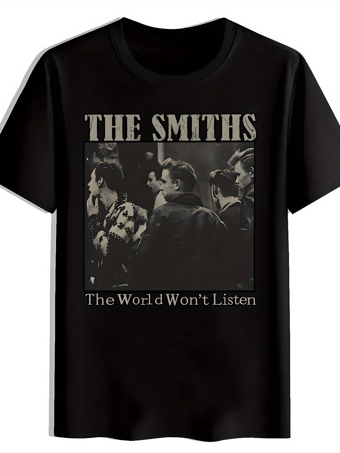 Vintage Rock Band Graphic T-shirt - The Smiths The World Won t Listen Print S