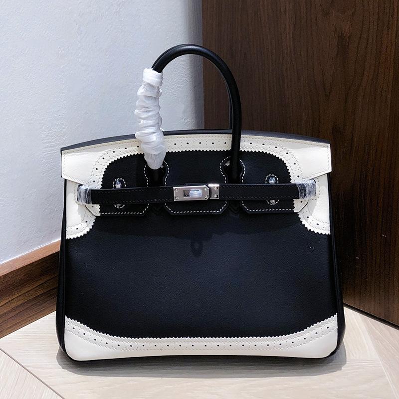 Haute Couture Version Erste Schicht Swift Rindsleder Spitzenrand Platin Tasche BK25 Echtes Leder Damen Tasche Spleiß Premium Handtasche