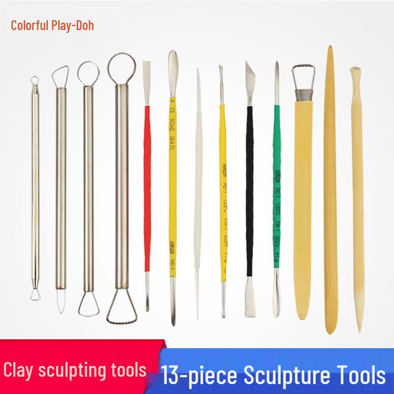 13-Piece Clay Sculpting & Carving Tool Set for Pottery and Polymer Clay