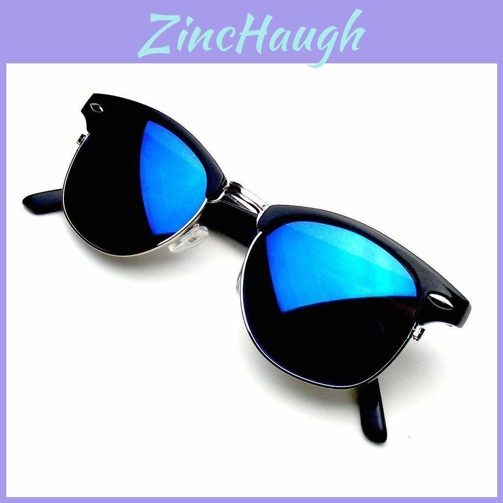 Versatile Retro Fashion Womens Half Frame Flash Mirror Lens Club Vintage Master Sunglasses