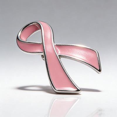 Alloy Pink Ribbon Brooch - World AIDS Day Awareness Badge