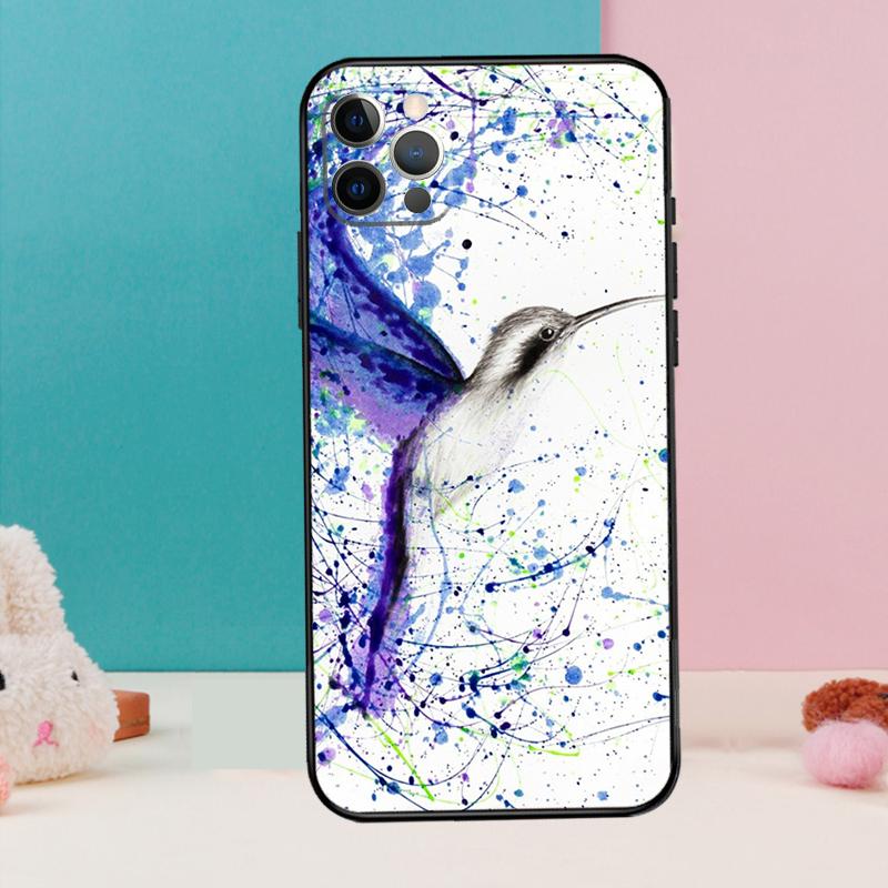 Hummingbird and Flowers Phone Case For iPhone 17 Air 16 15 14 12 11 13 Pro Max 12 13 mini 15 16 Plus 16e Cover Coque
