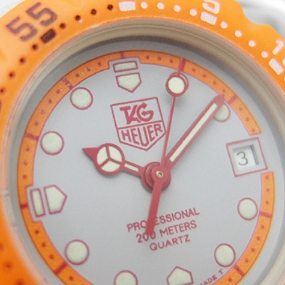 Tag Heuer PROFESSIONAL FORMULA 1 Ref.373.508 SS/Fiberglass Gray Dial Orange Ladies Quartz Box & Guarantee Used