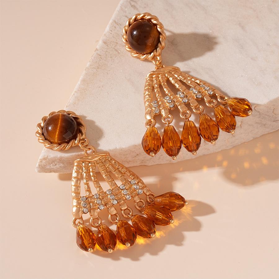 

Модные серьги-подвески для женщин коричневый