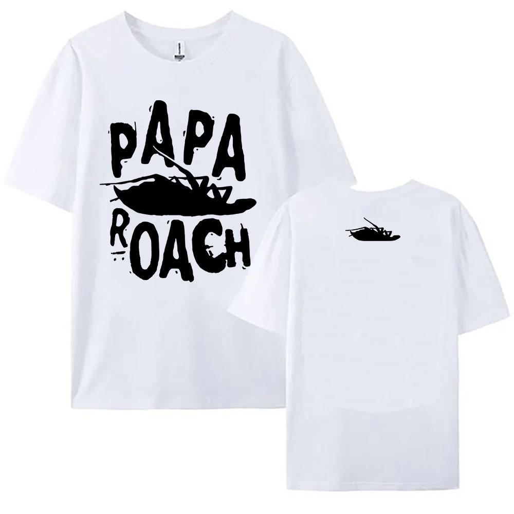 Cotton Summer Tees PAPA ROACH Heavy Mental Band Tshirts Graphic Clothing for Women Short Sleeve Unisex Streetwear O-neck Female Top
