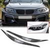 2Pcs ABS Carbon Fiber Car Headlight Lamp Eyebrow Eyelid Trim Cover for BMW 2 Series F22 F23 2015 2016 2017 2018