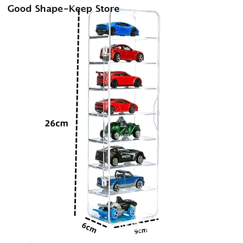 Grid Acrylic Display Case for 1:64 Car Models; Stackable, Dustproof Toy Car Storage Box