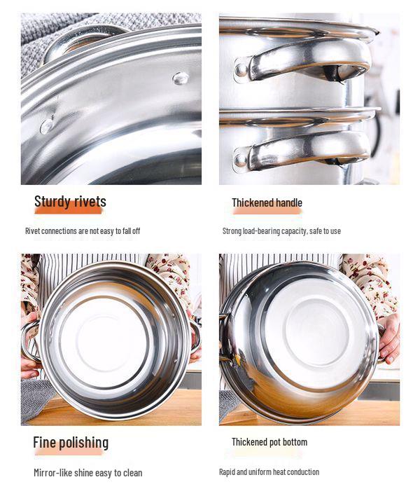 Thickened Stainless Steel Multi-Layer Steamer for Home Use