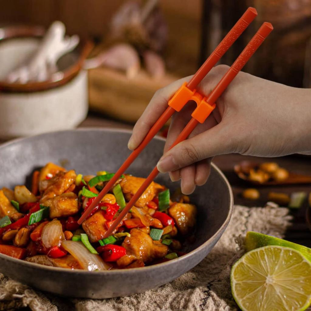 5 Pairs Reble Chopstick Helpers Dishwasher Safe Training Chop sticks Adult Practice Chopsticks Beginners Right Left Handed Chinese Sticks Learning