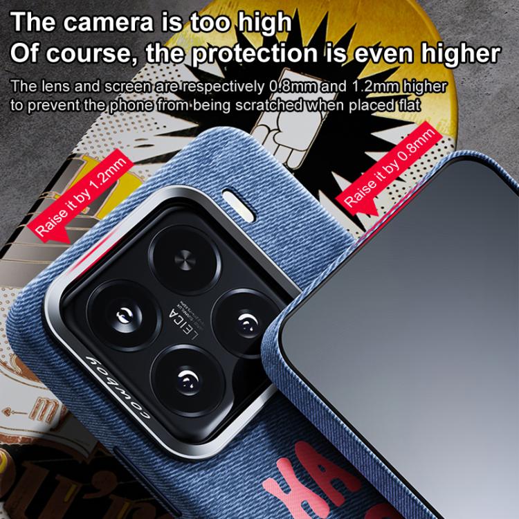 Beautiful Series Denim Texture Magnetic Phone Case For Xiaomi 15, PC Metal Frame Anti-Fingerprint Four Corner Shockproof Wireless Charging Cover