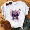 Maycaur French Bulldog Funny Cartoon T Shirt  Harajuku 90s Girls Graphic Tee Casual O-Neck T Shirt For Lady Top Tee Summer