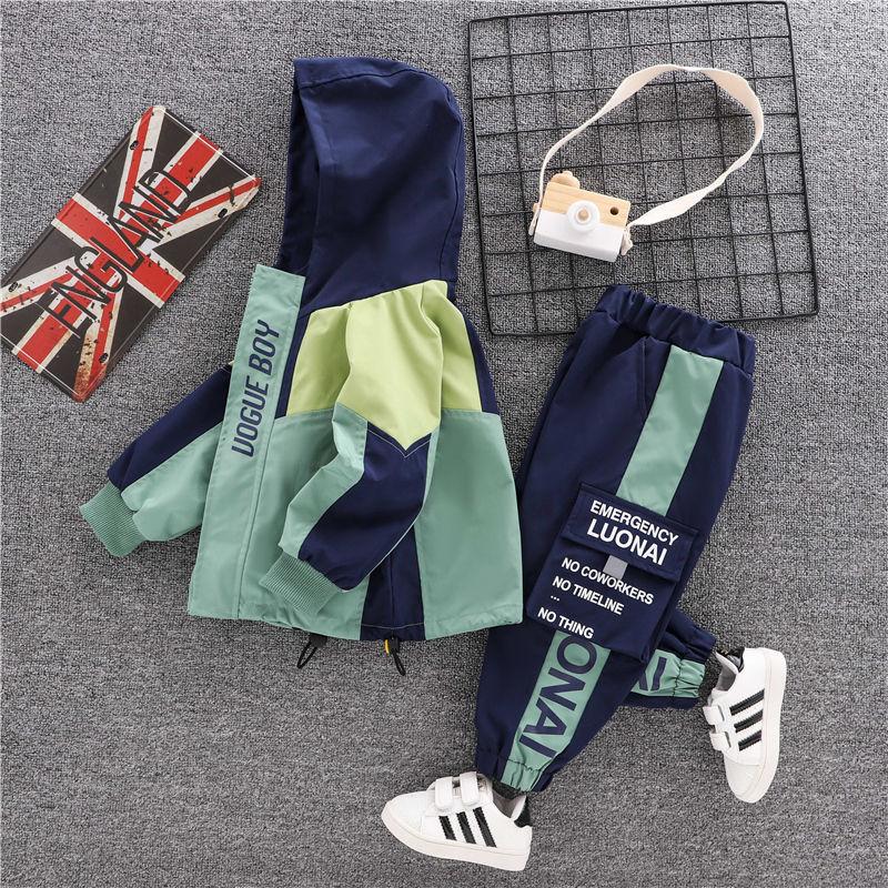 Kinder Mantel Hosen Langarm Baby Jungen 2 stücke Sets Kind Kleidung Casual Jungen Kostüm