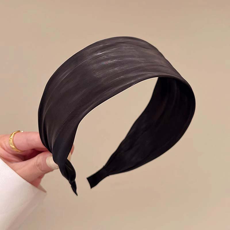 Korean Solid Color Satin Headband for Women Girls Fashion Elegant Wide Sponge Hair Hoop Headwear Hair Accessories