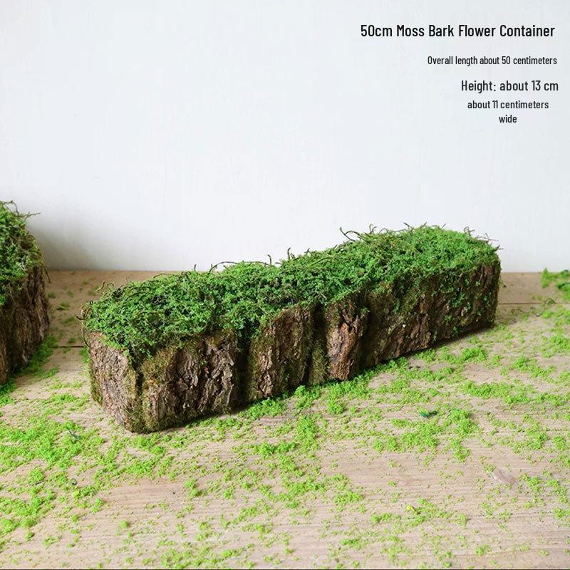 Forest Style Artificial Tree Stump with Moss Bark - Kindergarten and Country Style Decorative Ornament, Perfect for Landscaping or Inserting Flowers.