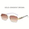 Vintage Style Rimless Fashion Glasses for Men & Women Metal Hinges, Marble Pattern, Lightweight & Durable, Fashionable Eyewear