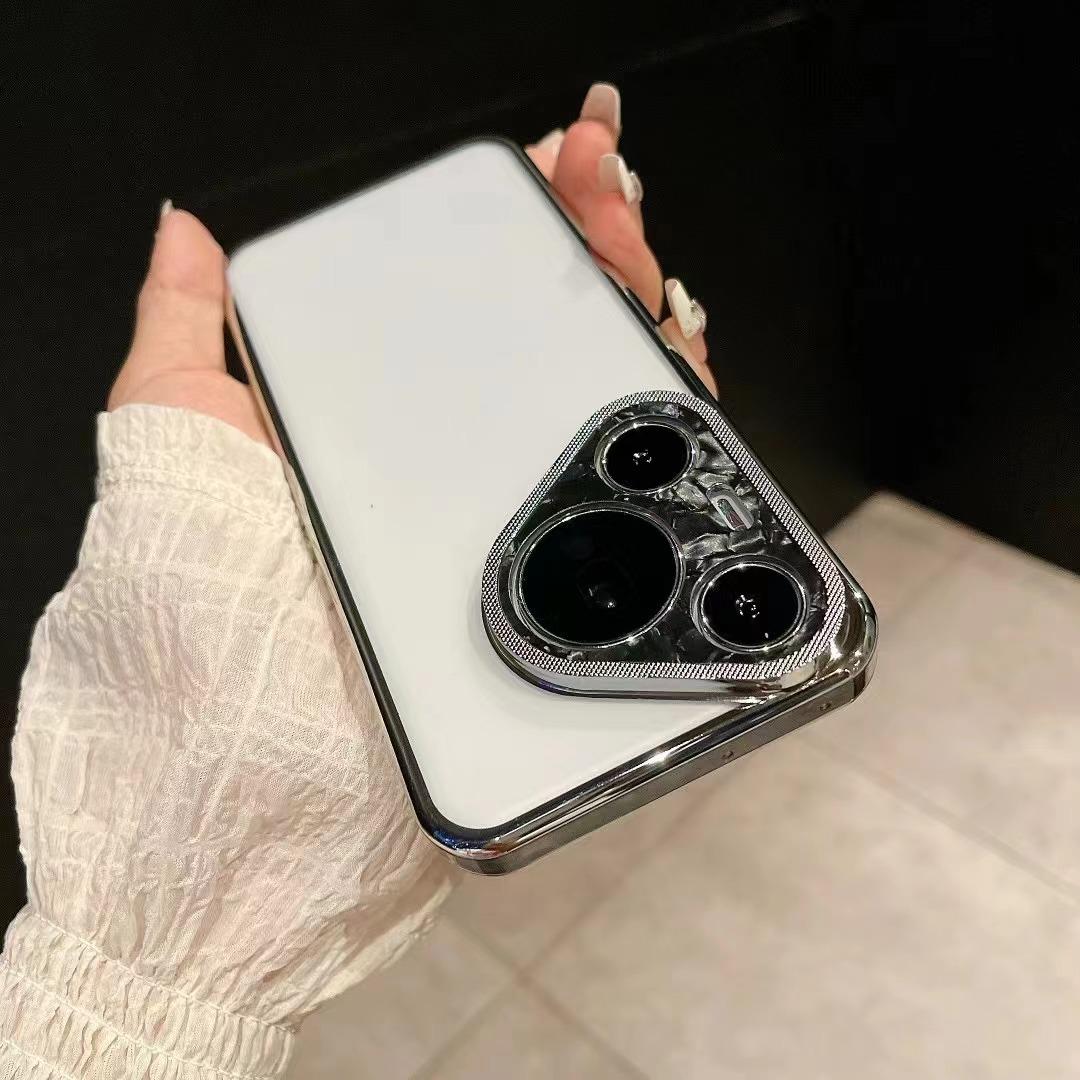 

Роскошный чехол для телефона Huawei Pura70 с узором ракушки, высококачественный прозрачный чехол Mate60pro с защитой от падений P60/P60pro чёрный