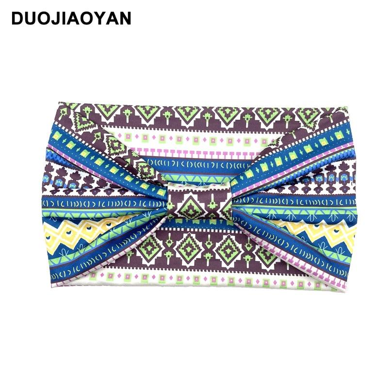 Knot Headband, Color Blocked Pattern Printed Sports Headband, Fashionable Polka Dot Wide Edge Elastic Headband